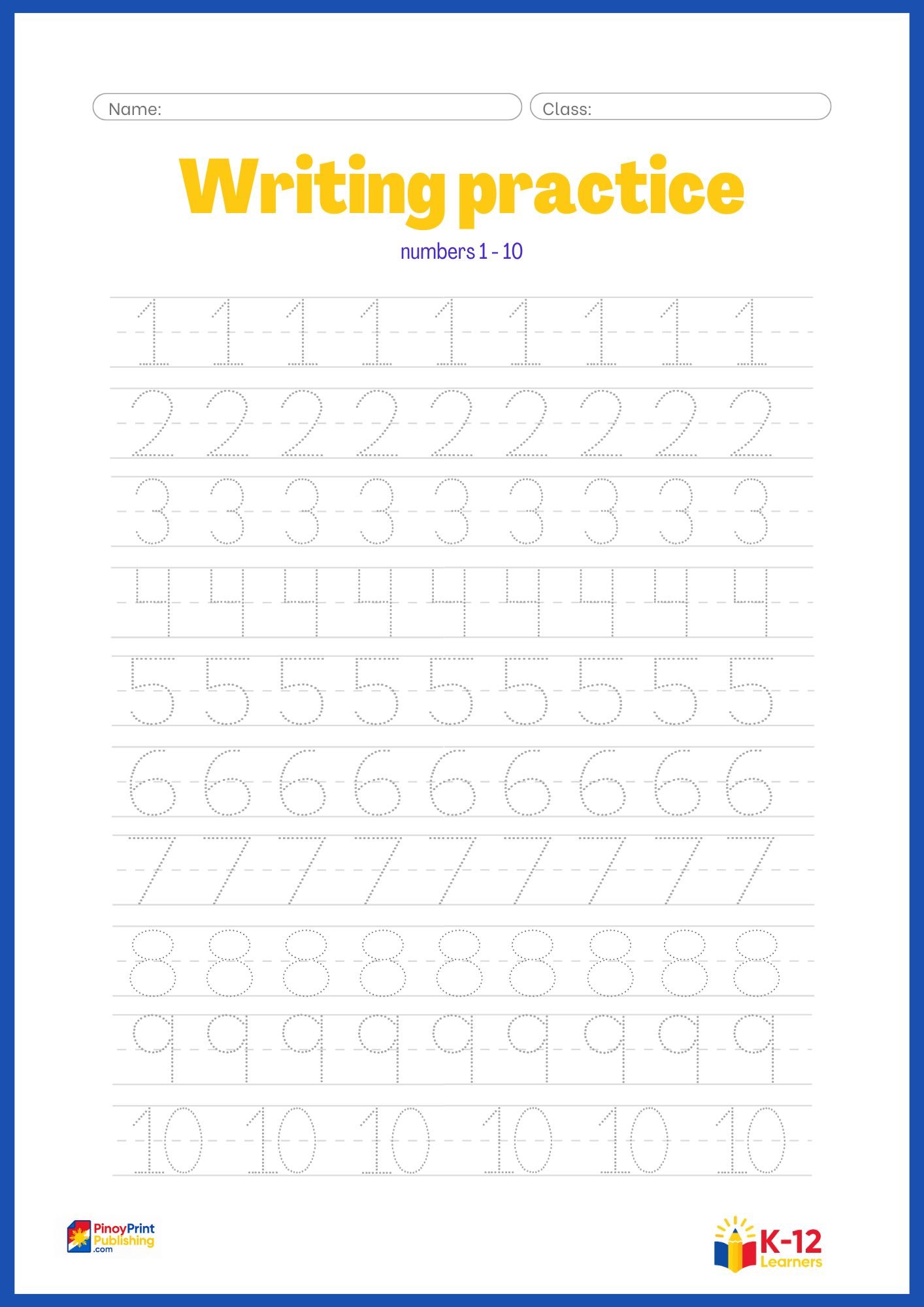 Tracing Worksheets (Letters & Numbers) - Image 3